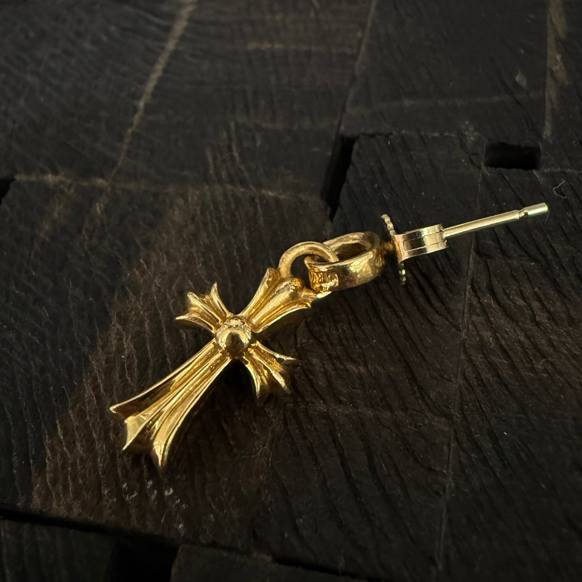 CHROME HEARTS 22K CH Cross Baby Fat Earring クロムハーツ 22K CHクロス ベイビーファット ピアス