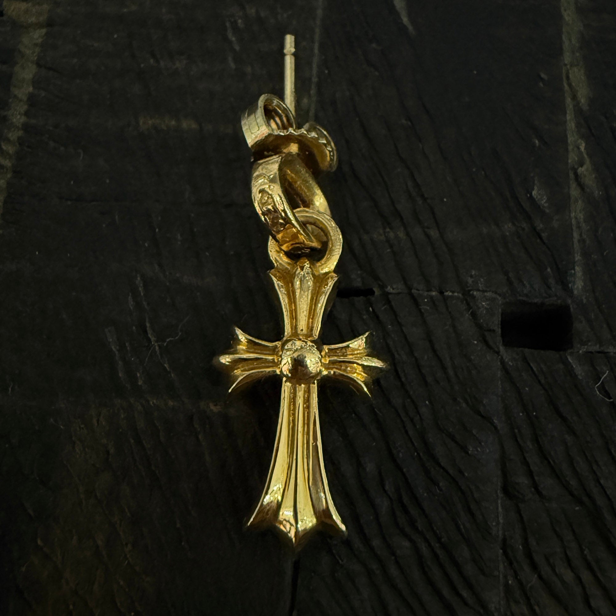 CHROME HEARTS 22K CH Cross Baby Fat Earring クロムハーツ 22K CH