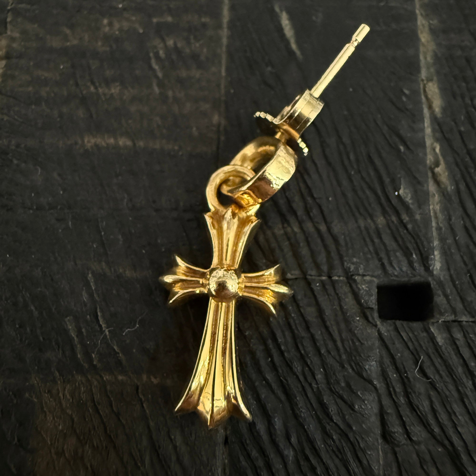 CHROME HEARTS 22K CH Cross Baby Fat Earring クロムハーツ 22K CHクロス ベイビーファット ピアス