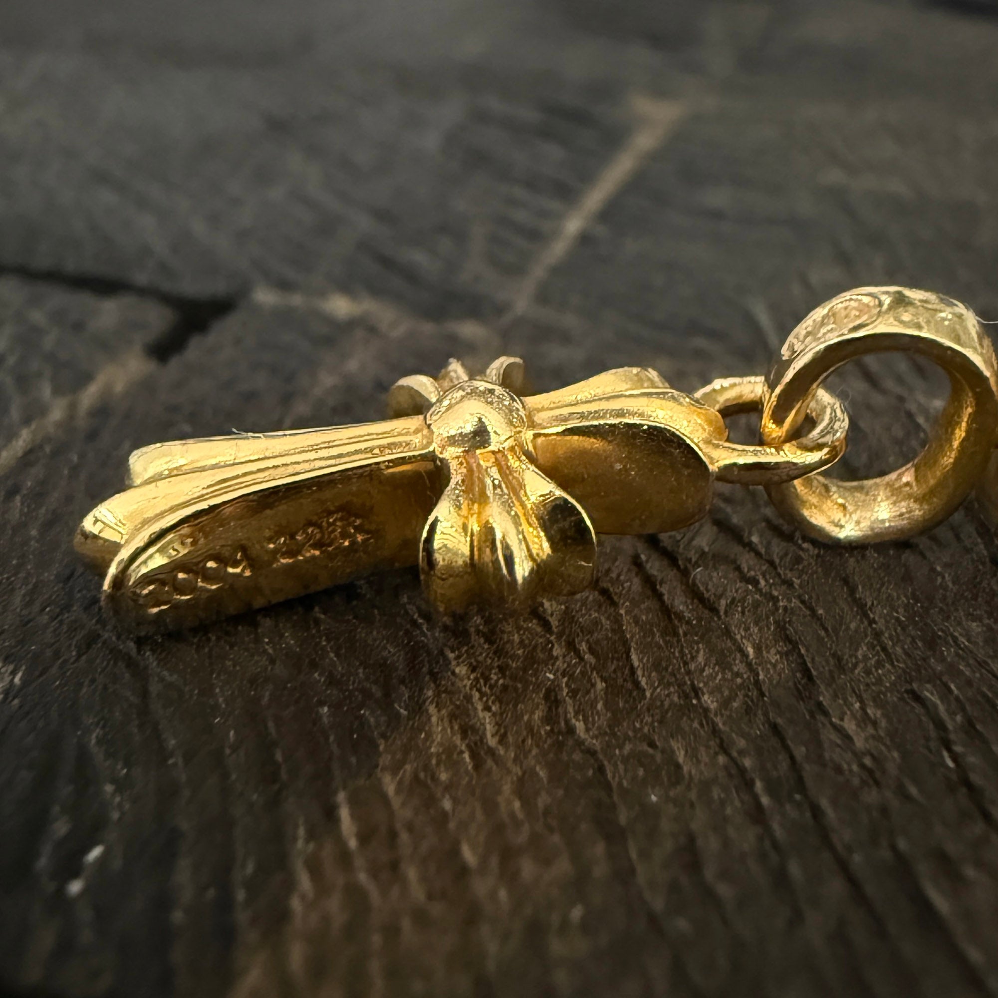 CHROME HEARTS 22K CH Cross Baby Fat Earring クロムハーツ 22K CH