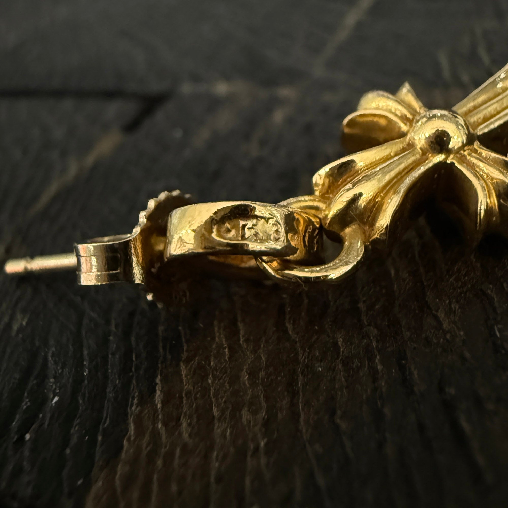 CHROME HEARTS 22K CH Cross Baby Fat Earring クロムハーツ 22K CHクロス ベイビーファット ピアス