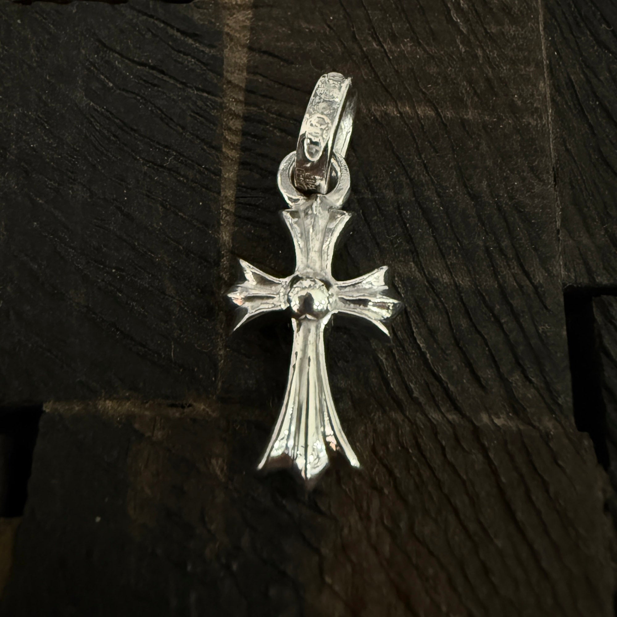 CHROME HEARTS 18K WG CH Cross Baby Fat Charm Pave Pink Sapphire クロムハーツ 18K WG CHクロス ベビーファット チャーム パヴェピンクサファイア