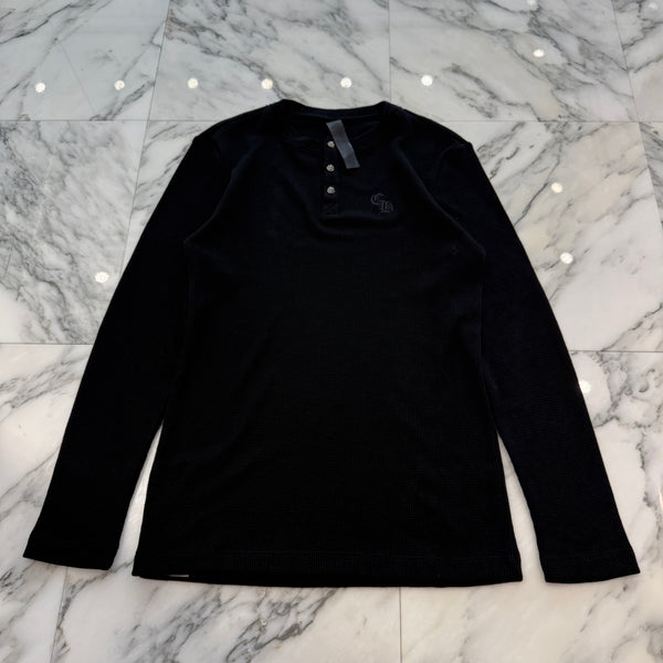 CHROME HEARTS Y NOT CH Embroidery Henry Neck Long Sleeve Tee Size M クロムハーツ ワイノット CH刺繍 ヘンリーネック ロングスリーブTシャツ サイズM