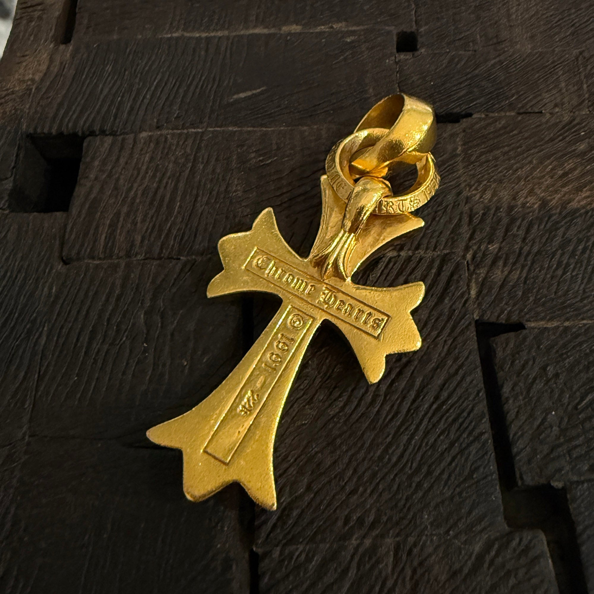 CHROME HEARTS 22K Small CH Cross Pave Diamond With Bail Pendent Top クロムハーツ 22K スモール CHクロス パヴェダイヤモンド ウィズ ベイル ペンダントトップ