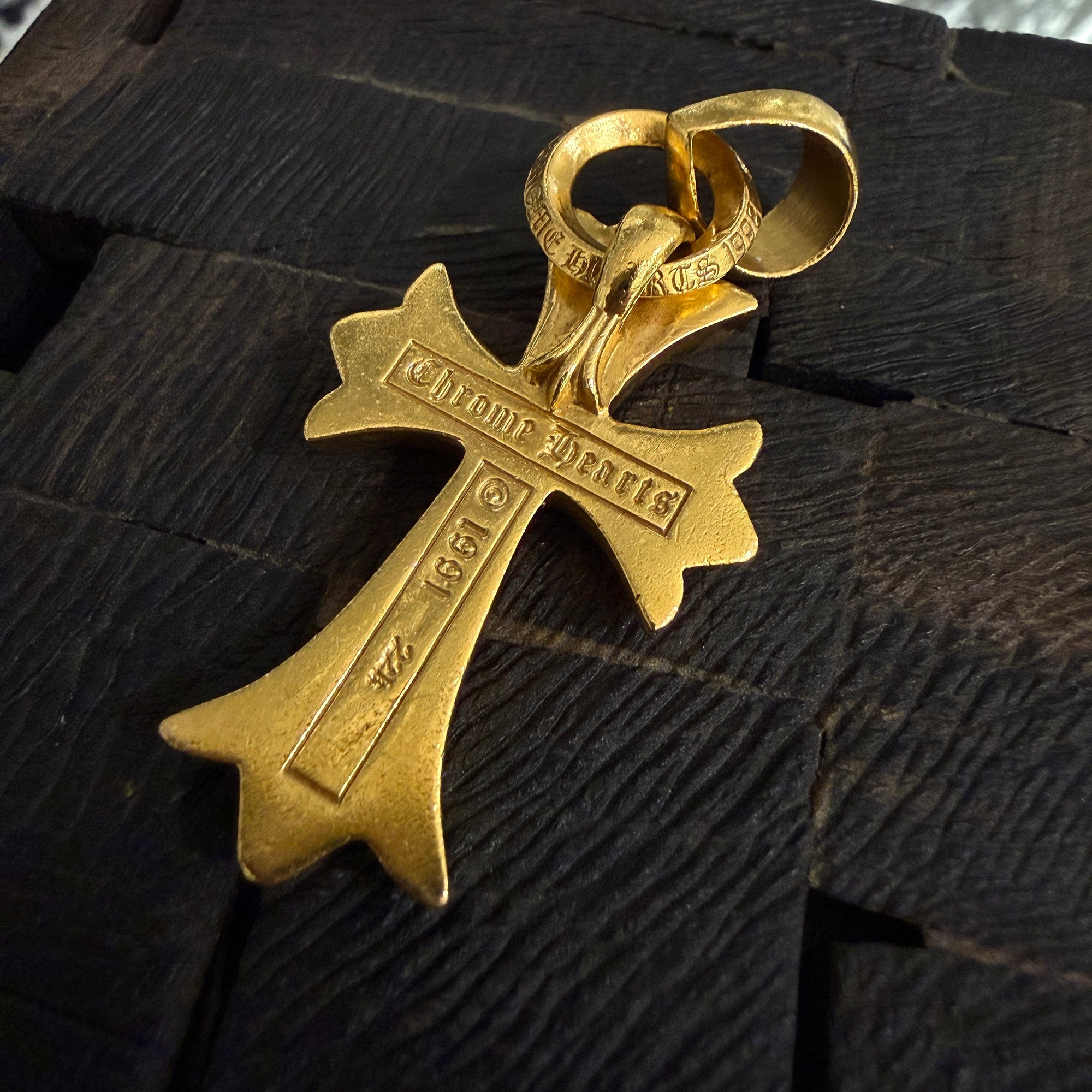 CHROME HEARTS 22K Small CH Cross Pave Diamond With Bail Pendent Top クロムハーツ 22K スモール CHクロス パヴェダイヤモンド ウィズ ベイル ペンダントトップ