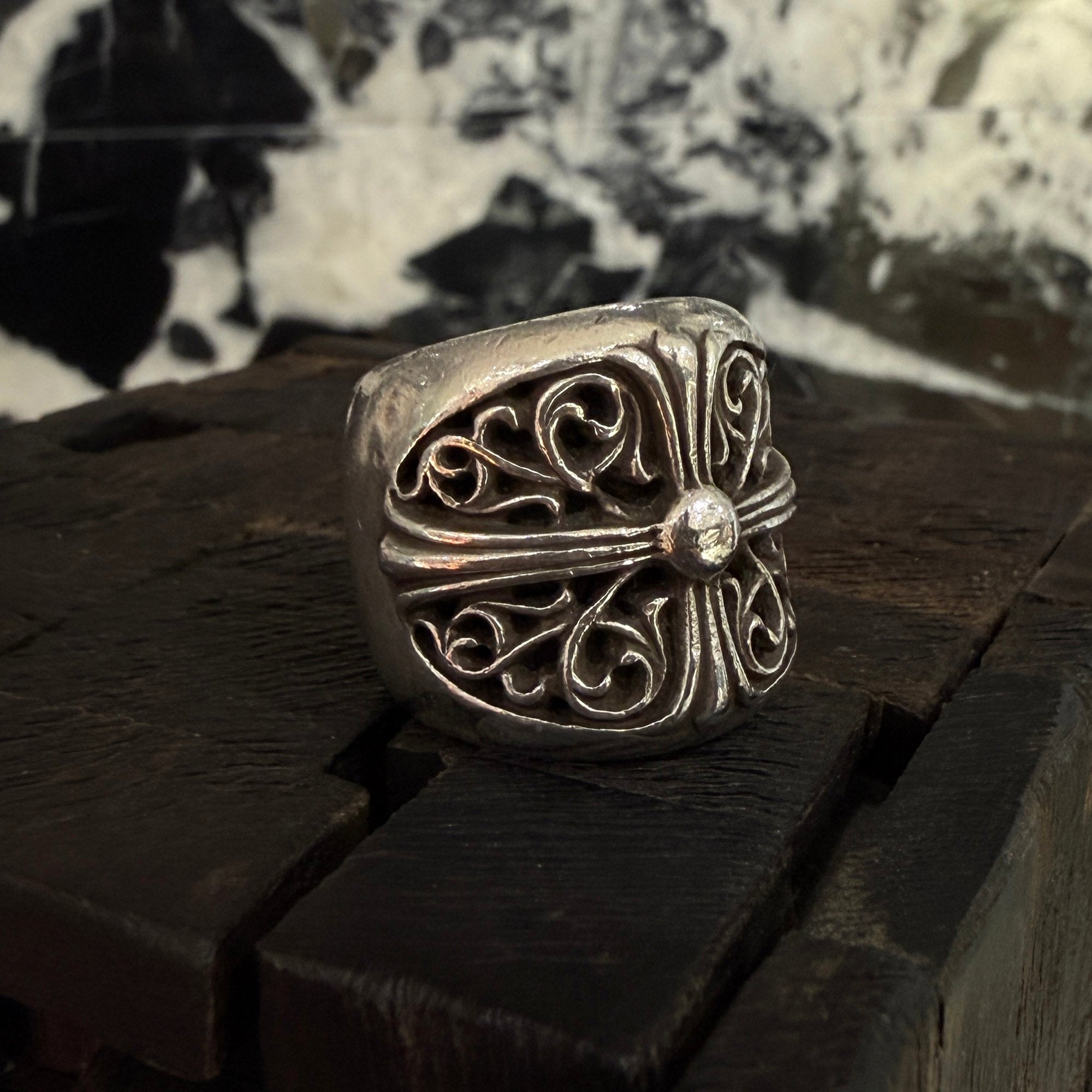 CHROME HEARTS Classic Oval Cross Ring Size 18.5号 クロムハーツ クラシック オーバルクロス リング サイズ18.5号