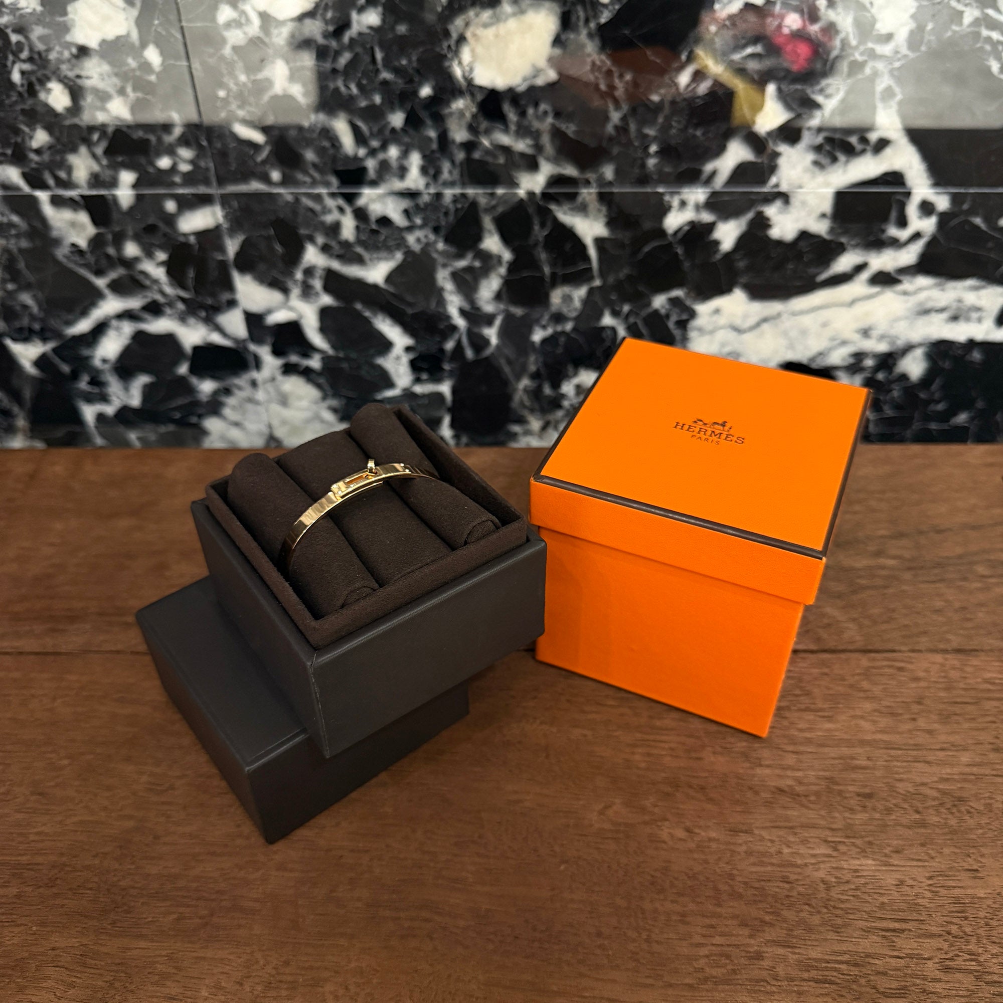 HERMES Au750 PG Kelly Bracelet PM Size LG エルメス Au750 PG ケリー ブレスレット PM サイズLG