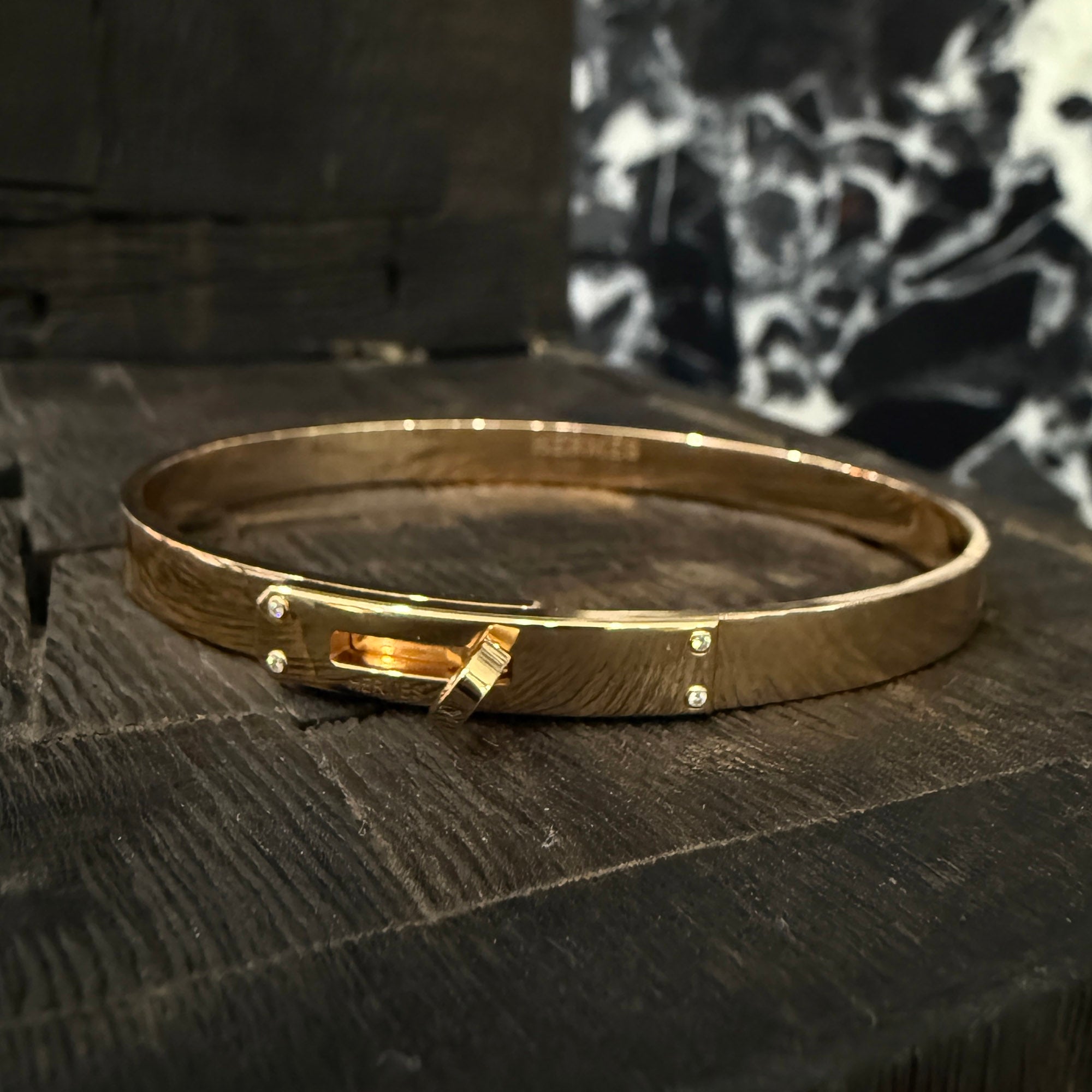 HERMES Au750 PG Kelly Bracelet PM Size LG エルメス Au750 PG ケリー ブレスレット PM サイズLG