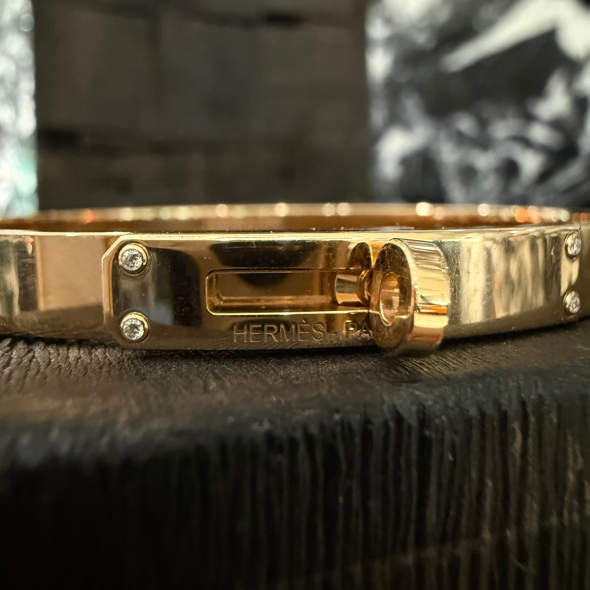 HERMES Au750 PG Kelly Bracelet PM Size LG エルメス Au750 PG ケリー ブレスレット PM サイズLG