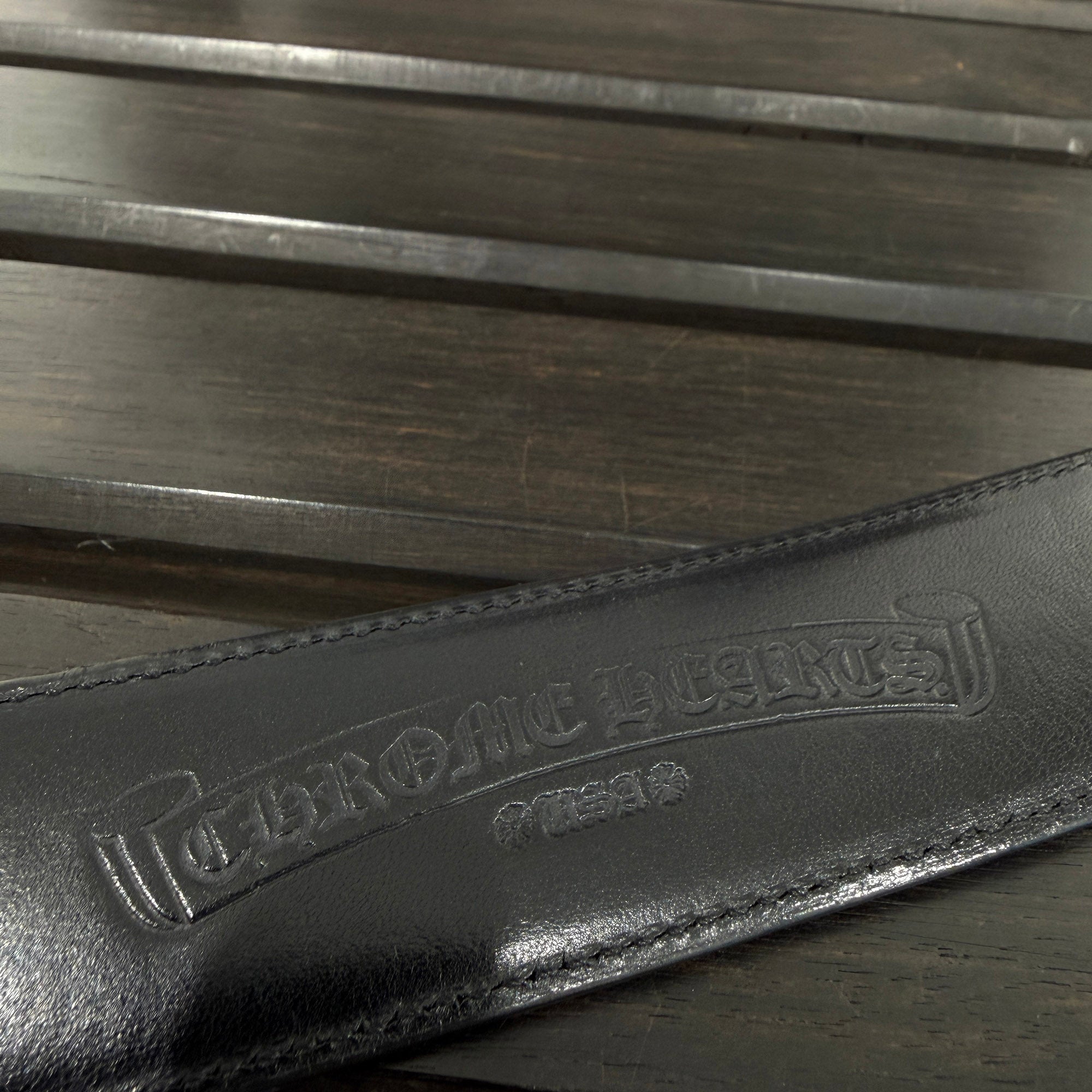 CHROME HEARTS 1.5 STRAP Horseshoe Rivet Leather Belt Size 30 クロムハーツ 1.5ストラップ ホースシューリベット レザーベルト サイズ30