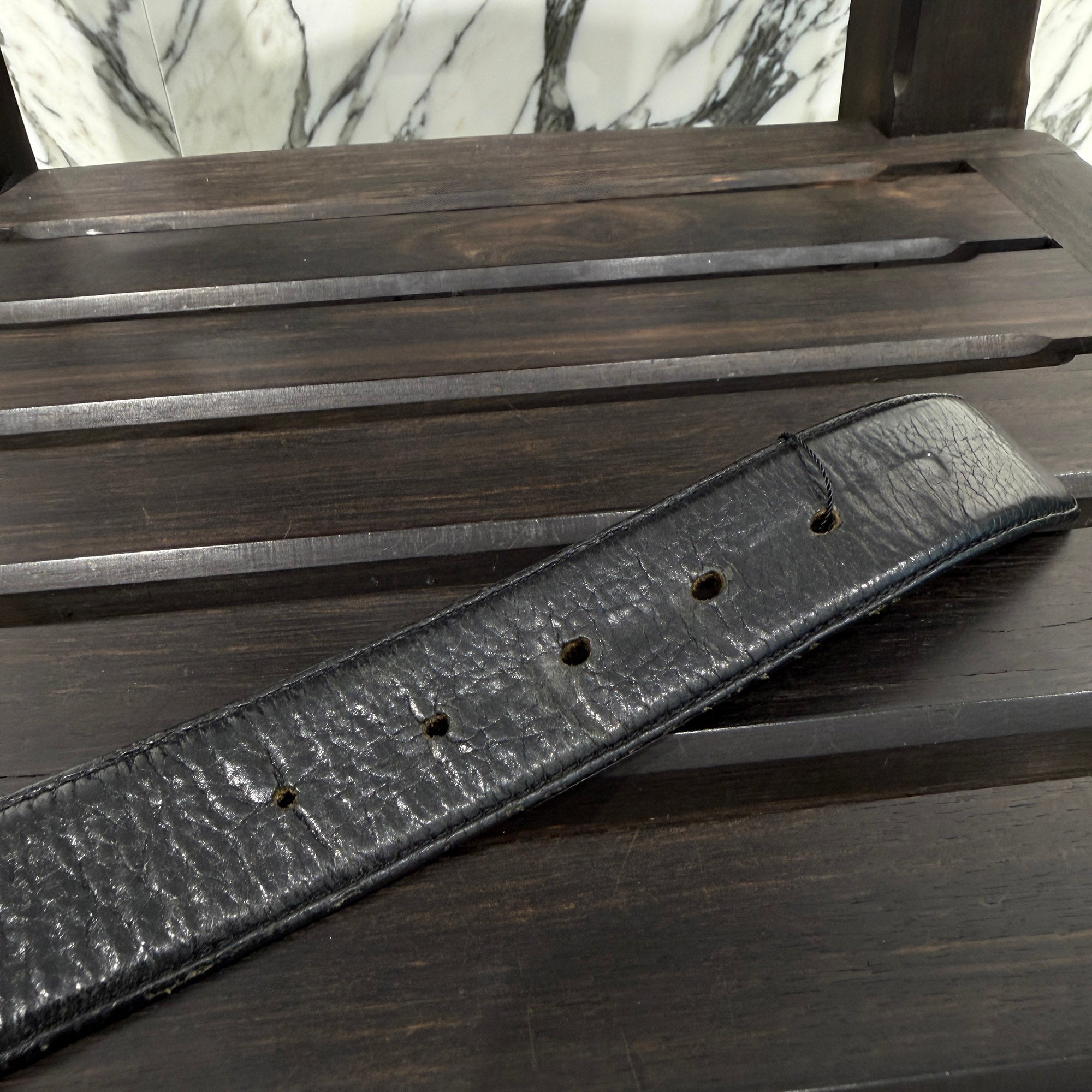 CHROME HEARTS 1.5 STRAP Horseshoe Rivet Leather Belt Size 30 クロムハーツ 1.5ストラップ ホースシューリベット レザーベルト サイズ30