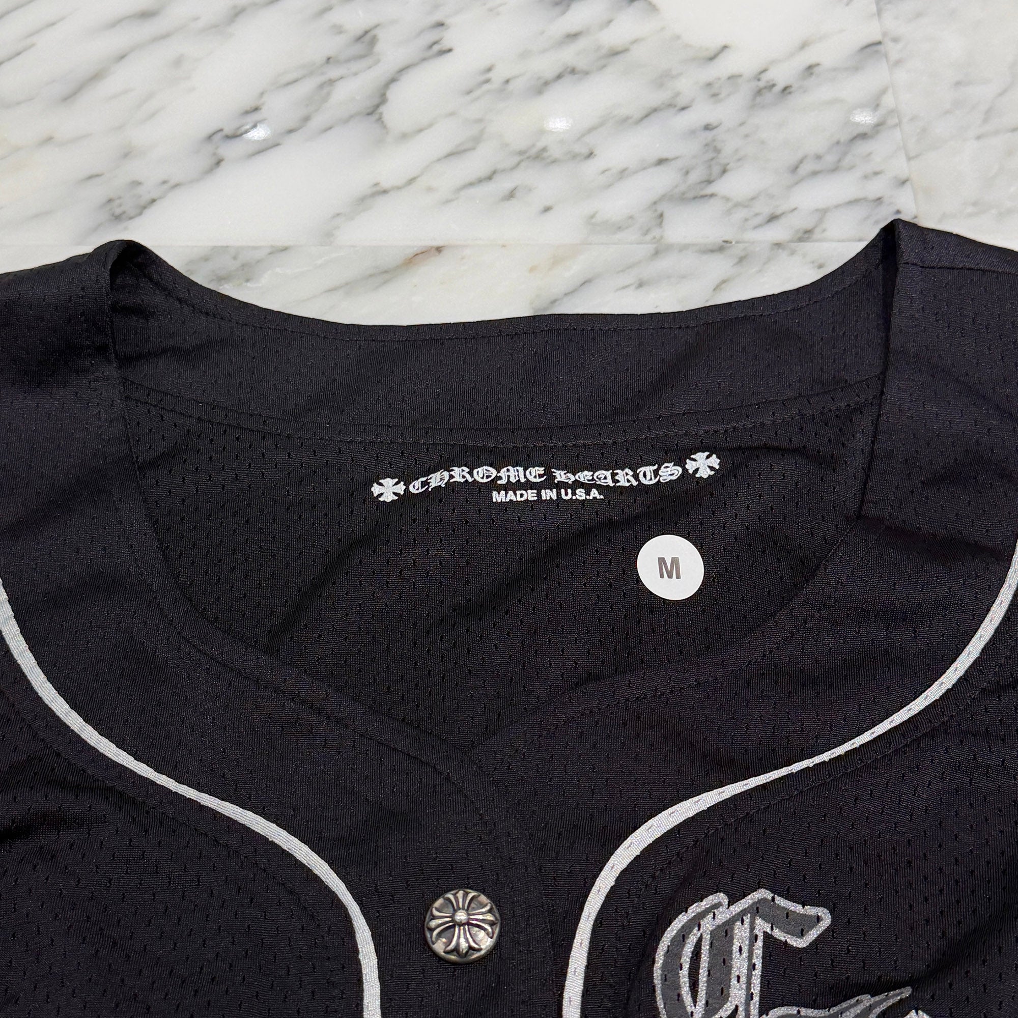 CHROME HEARTS Cross Ball Button Mesh Warm Up Jersey Dress Size M クロムハーツ クロスボール ボタン メッシュウォームアップジャージー ドレス サイズM