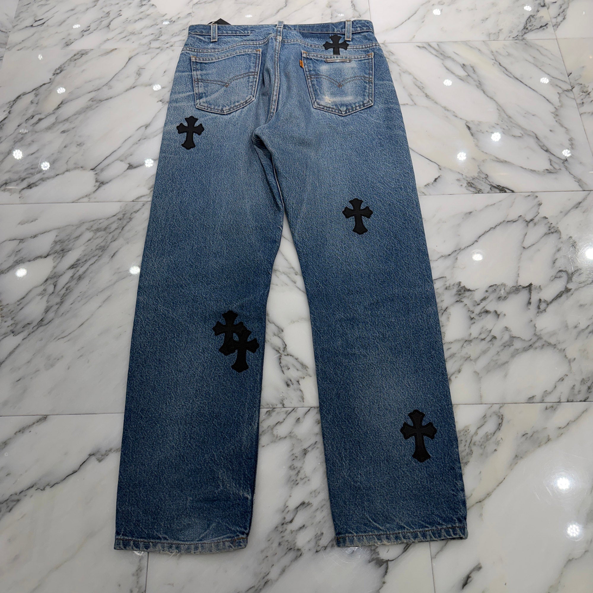 CHROME HEARTS × Levi's VNTG Leather Cross Patch Denim Pants Size 29 クロムハーツ × リーバイス ヴィンテージ レザークロスパッチ デニムパンツ サイズ29