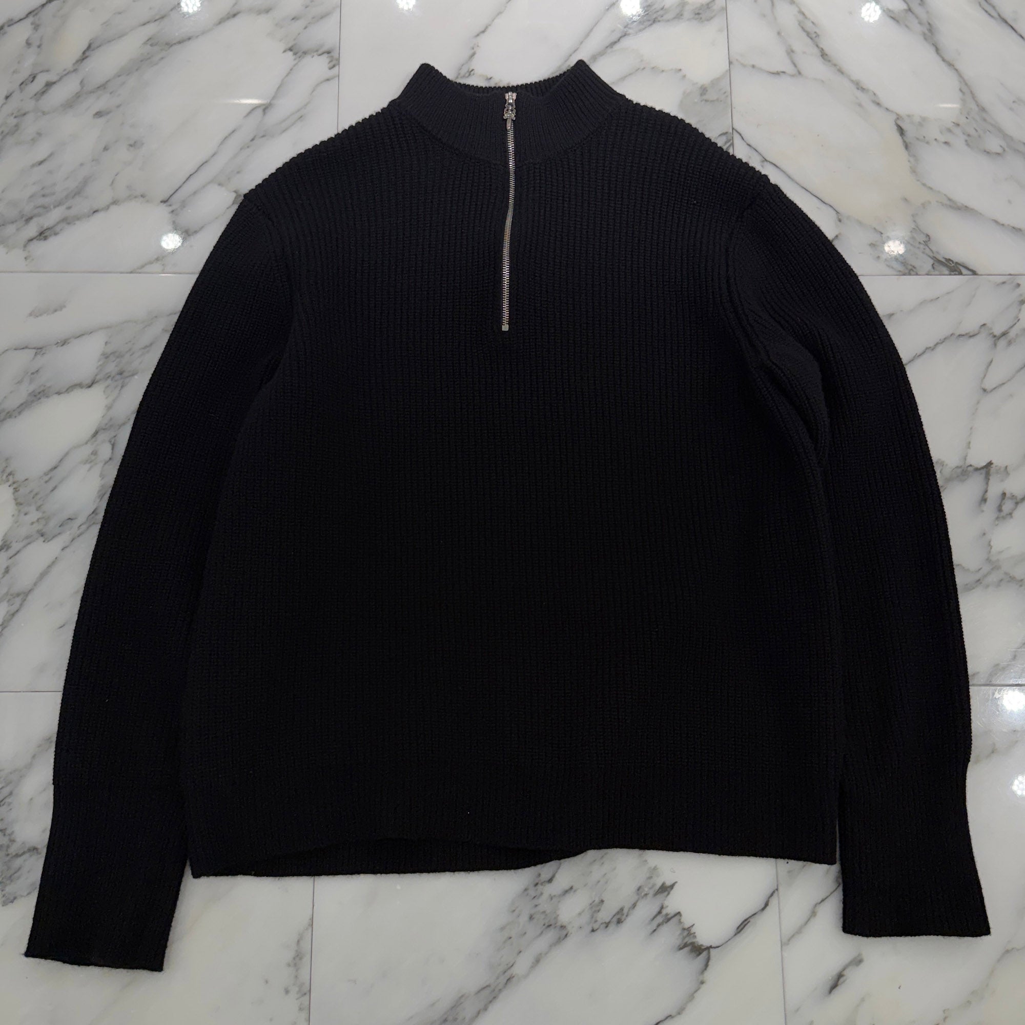 CHROME HEARTS Cemetery Cross Patch Half Zip Cashmere Knit Sweater Size XL クロムハーツ セメタリークロス パッチ ハーフジップ カシミヤ ニットセーター サイズXL