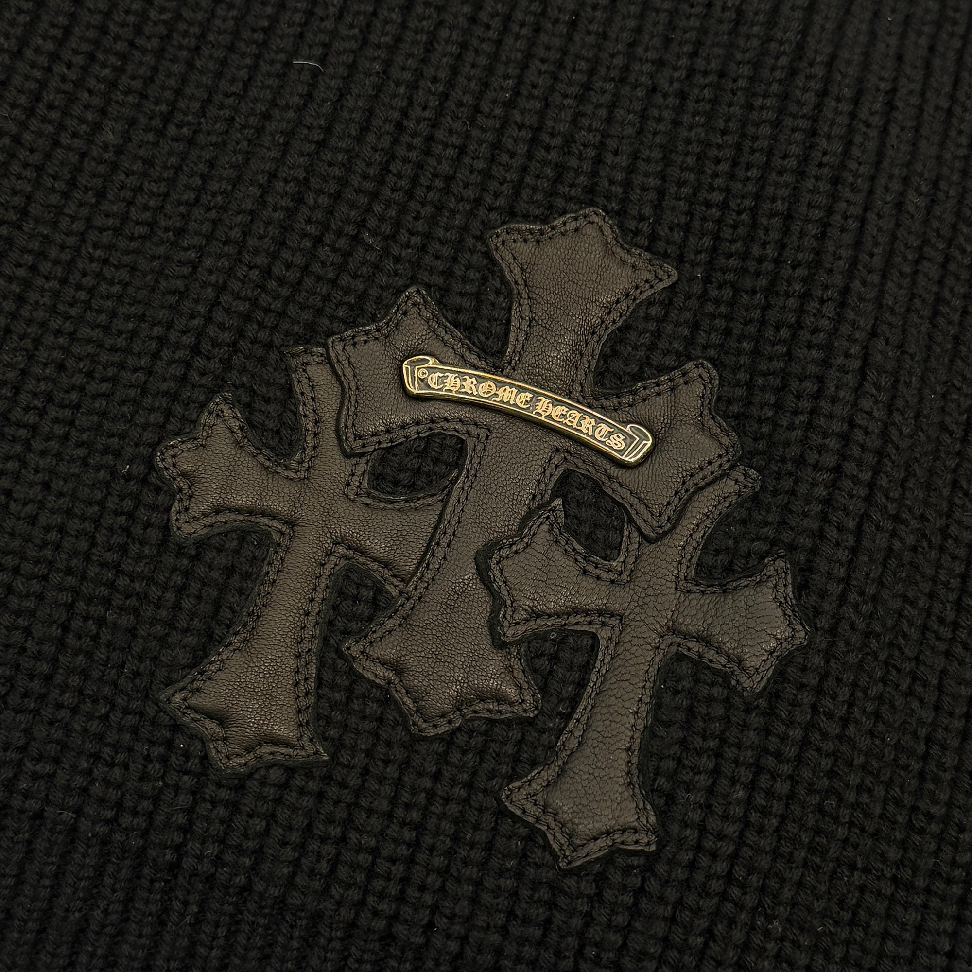CHROME HEARTS Cemetery Cross Patch Half Zip Cashmere Knit Sweater Size XL クロムハーツ セメタリークロス パッチ ハーフジップ カシミヤ ニットセーター サイズXL