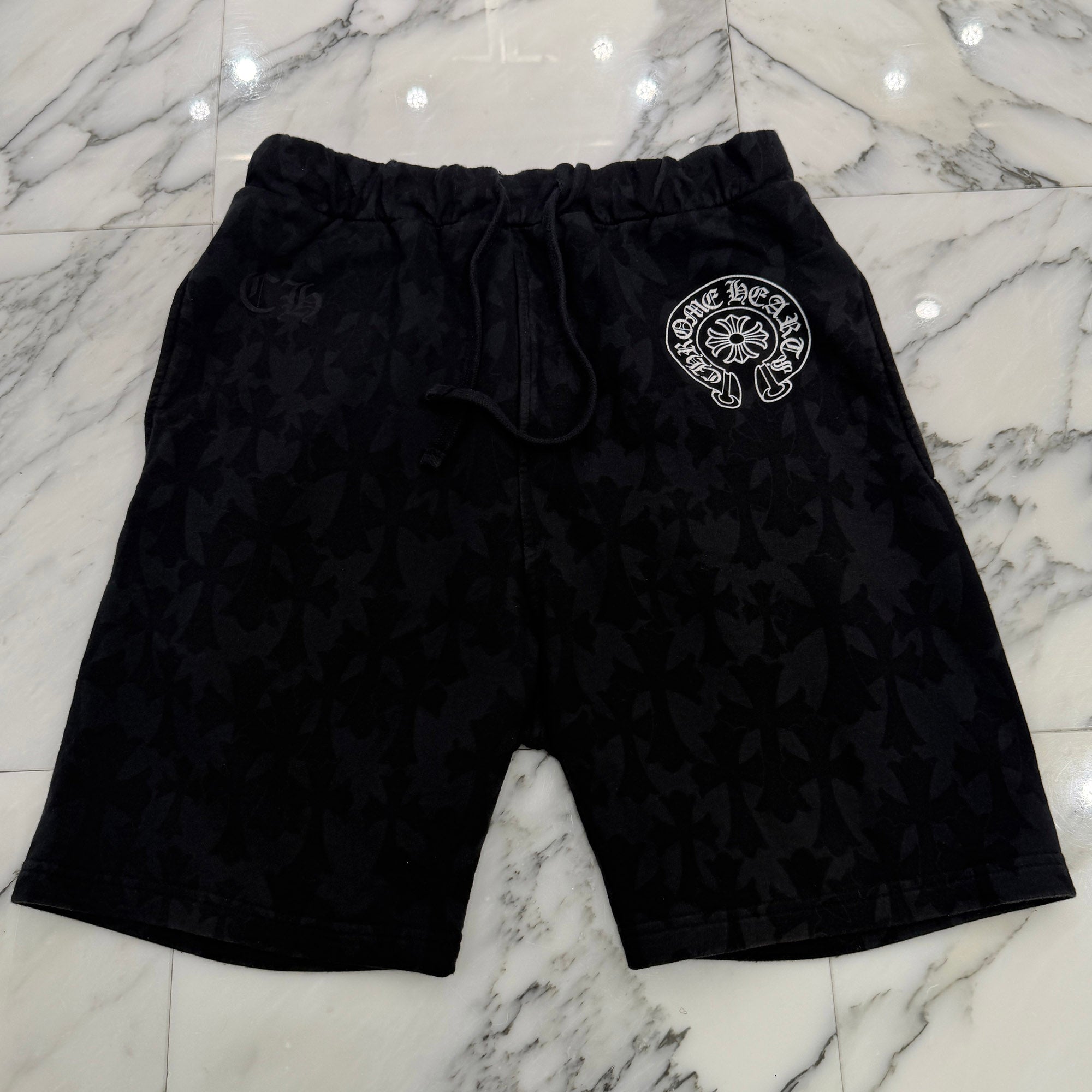 CHROME HEARTS 2024SS Graveyard Cemetery Cross Half Pants Size L クロムハーツ グレイブヤード セメタリークロス ハーフパンツ サイズL