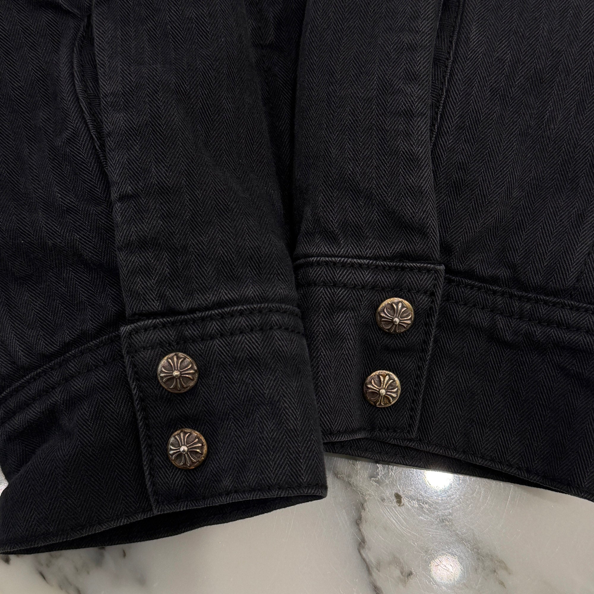 CHROME HEARTS Y NOT WORK DOG Herringbone Shirt Jacket Size M クロムハーツ ワイノット ワークドッグ ヘリンボーン シャツジャケット サイズM
