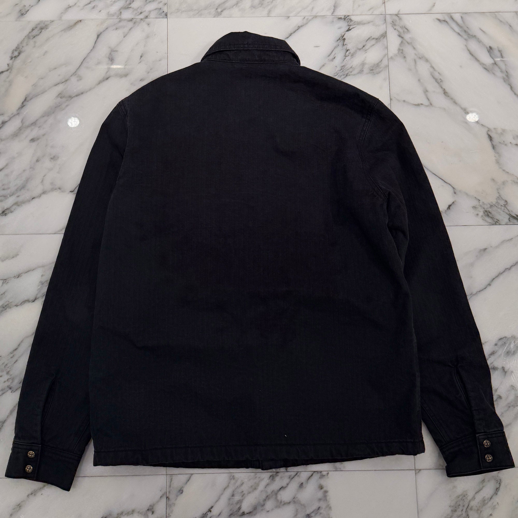 CHROME HEARTS Y NOT WORK DOG Herringbone Shirt Jacket Size M クロムハーツ ワイノット ワークドッグ ヘリンボーン シャツジャケット サイズM