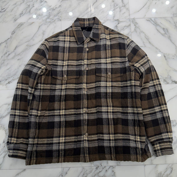 CHROME HEARTS Y NOT Fleece Boa Check Shirt Jacket Size L クロムハーツ ワイノット フリース 裏地ボア チェックシャツ ジャケット サイズL