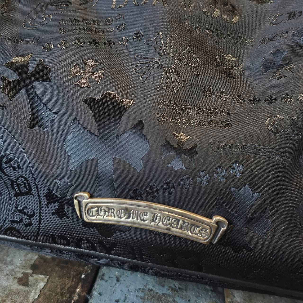 CHROME HEARTS Stencil Pattern CHICKEN NUGGET Small Nylon Leather Shoulder Bag クロムハーツ ステンシル柄 チキンナゲット スモール ナイロンレザー切替 ショルダーバッグ