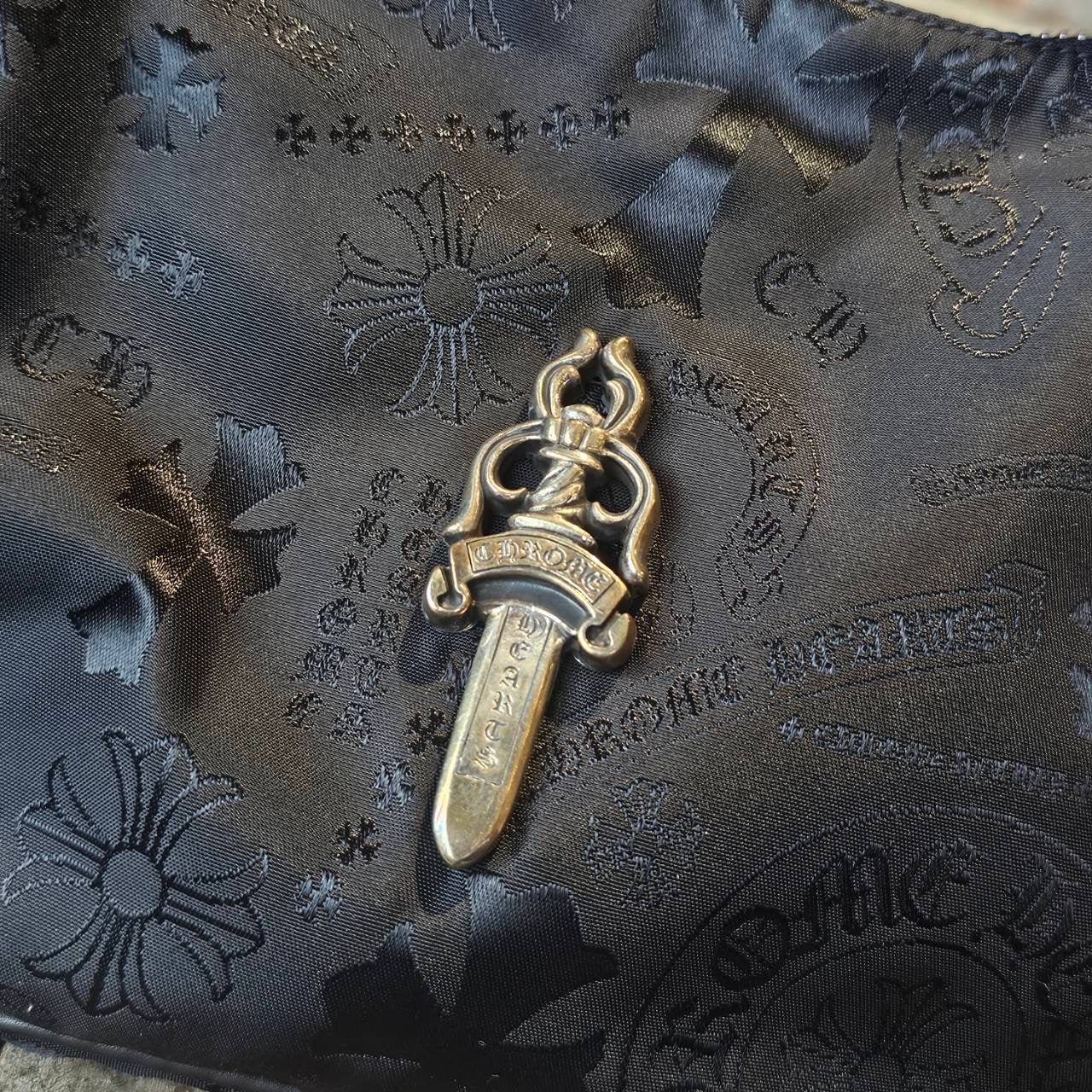 CHROME HEARTS Stencil Pattern CHICKEN NUGGET Small Nylon Leather Shoulder Bag クロムハーツ ステンシル柄 チキンナゲット スモール ナイロンレザー切替 ショルダーバッグ
