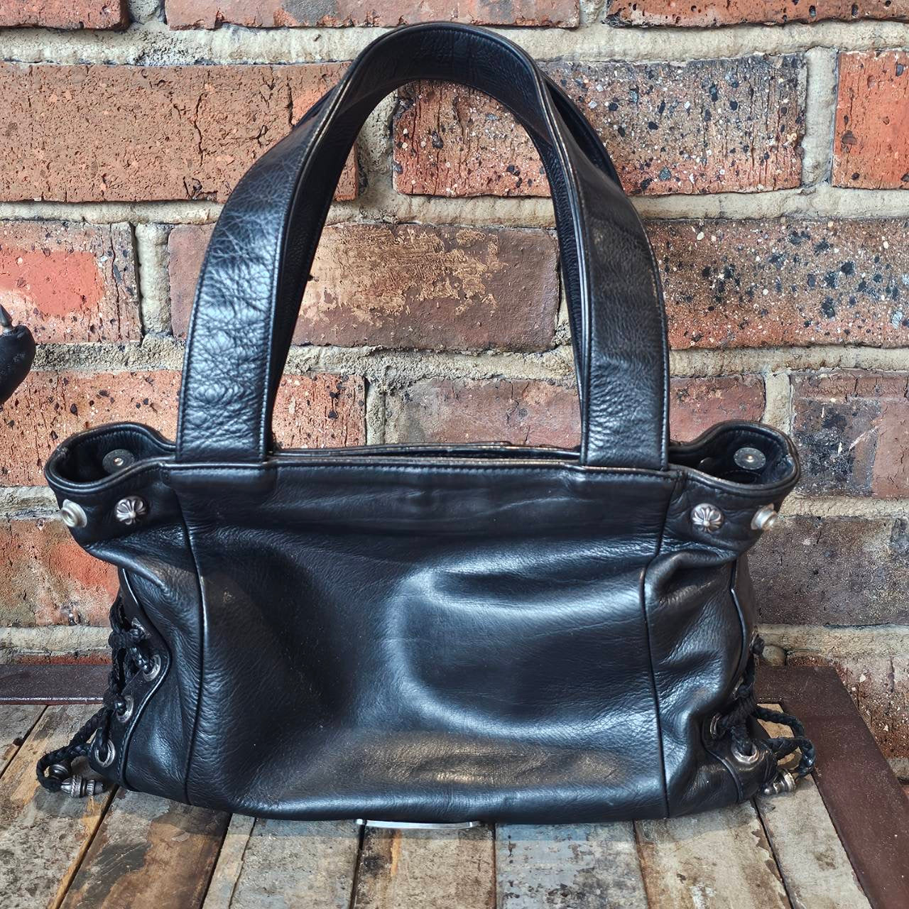 CHROME HEARTS JJ Dean Leather Riders Hand Bag クロムハーツ JJ ディーン レザー ライダース ハンドバッグ