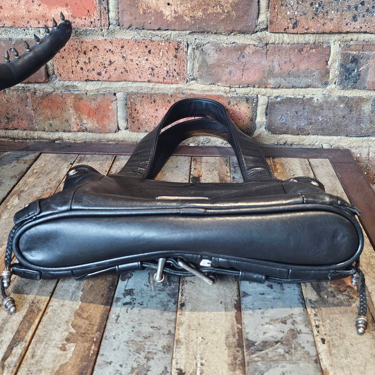 CHROME HEARTS JJ Dean Leather Riders Hand Bag クロムハーツ JJ ディーン レザー ライダース ハンドバッグ