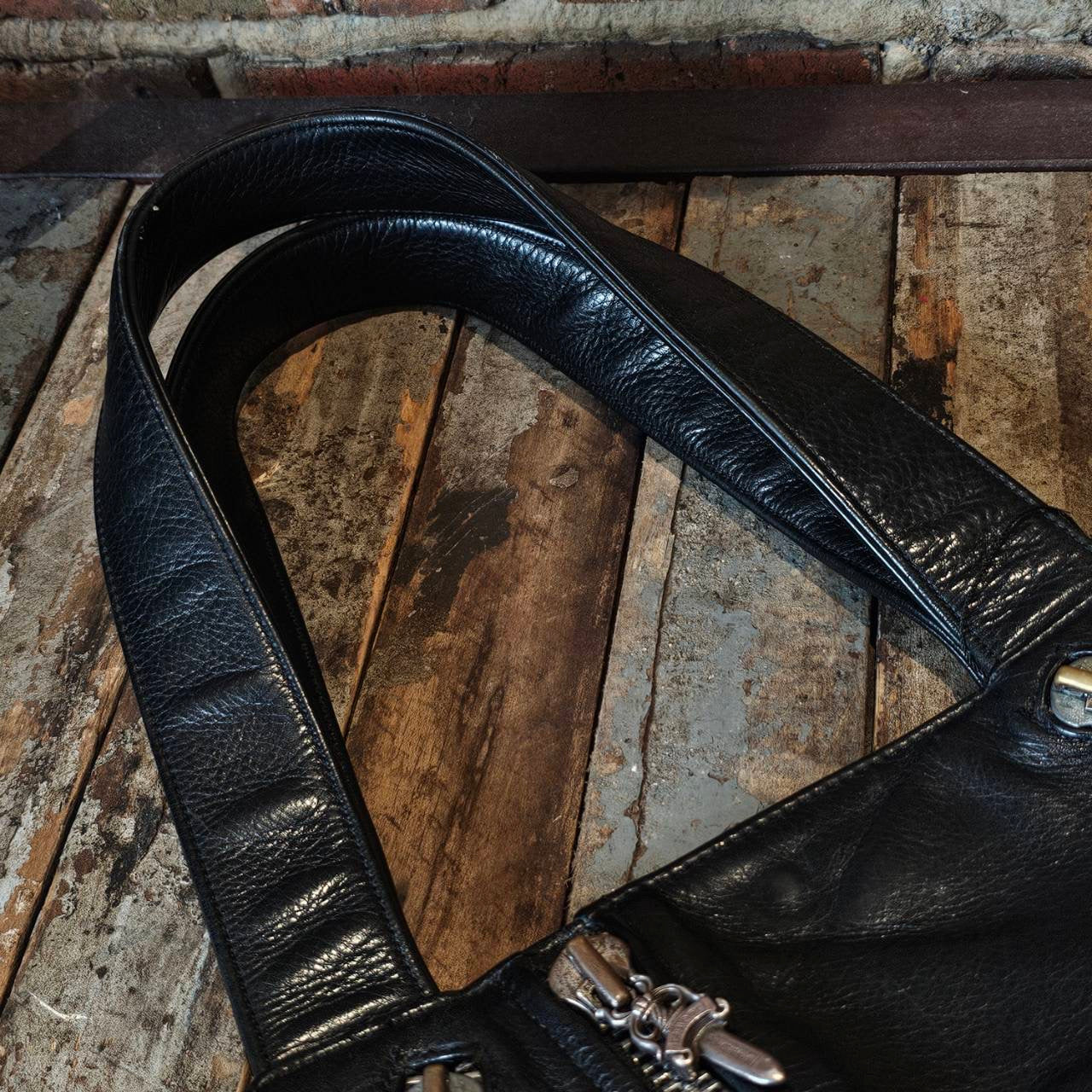 CHROME HEARTS JJ Dean Leather Riders Hand Bag クロムハーツ JJ ディーン レザー ライダース ハンドバッグ