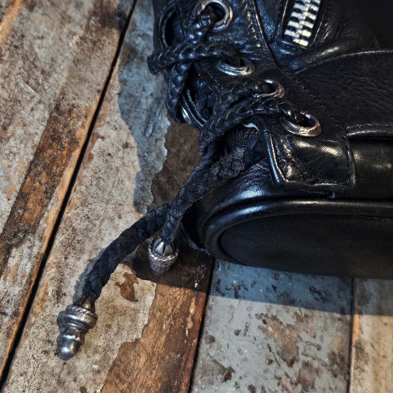 CHROME HEARTS JJ Dean Leather Riders Hand Bag クロムハーツ JJ ディーン レザー ライダース ハンドバッグ