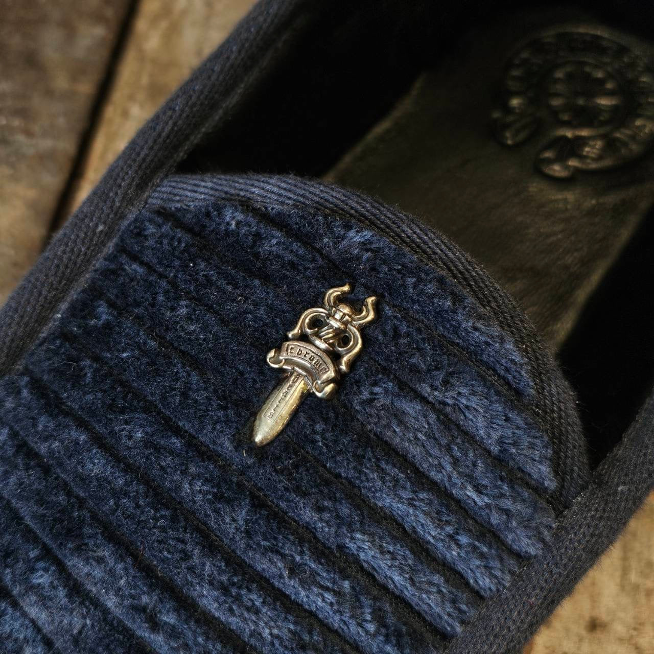 CHROME HEARTS Dagger Corduroy Slip On Size 41 クロムハーツ ダガー コーデュロイ スリッポン スリッパ シューズ サイズ41