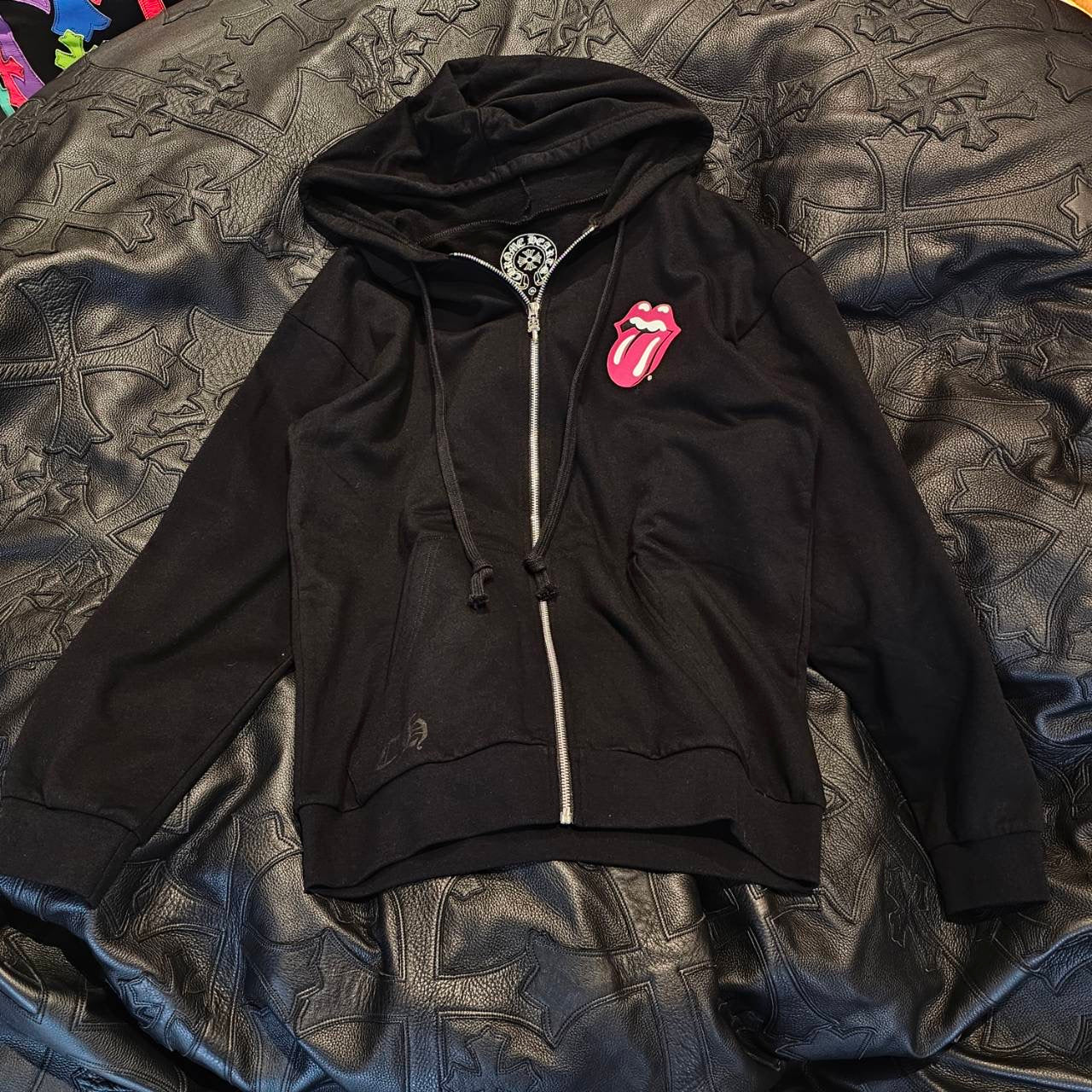 CHROME HEARTS × The Rolling Stones Lip＆Tongue Horseshoe Zip Up Hoodie Size XL クロムハーツ × ザローリングストーンズ リップアンドタン ホースシュー ジップアップ フーディ サイズXL
