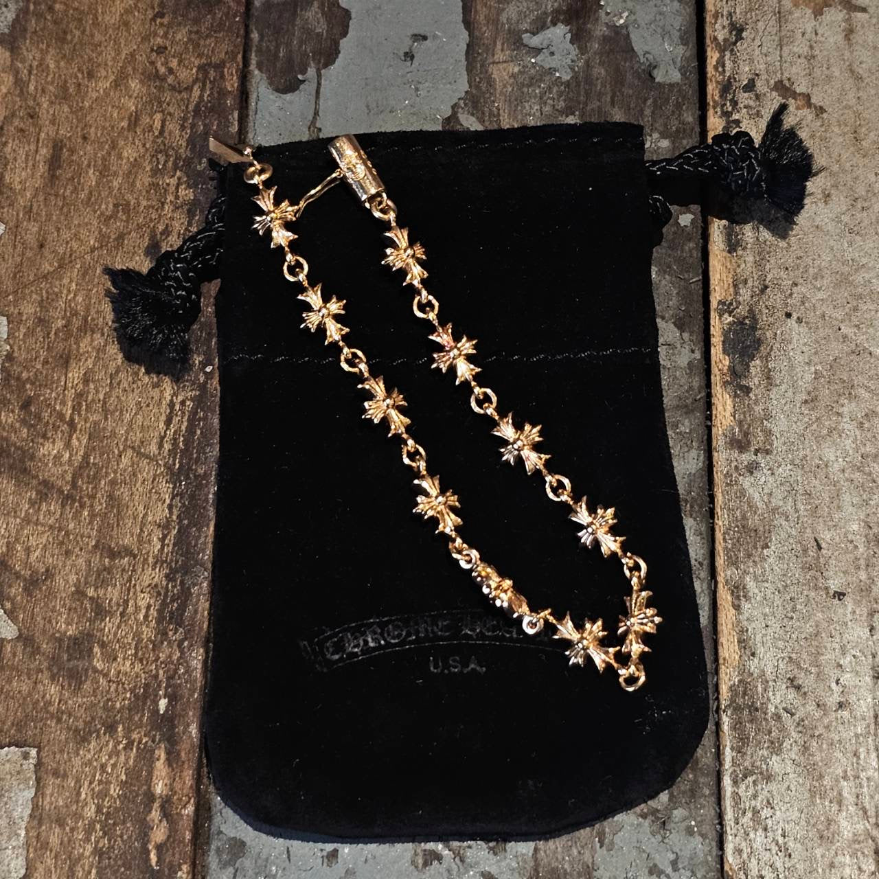 CHROME HEARTS 22K Tiny E CH Plus Bracelet 11 LINK クロムハーツ 22K タイニーE CHプラス ブレスレット 11リンク