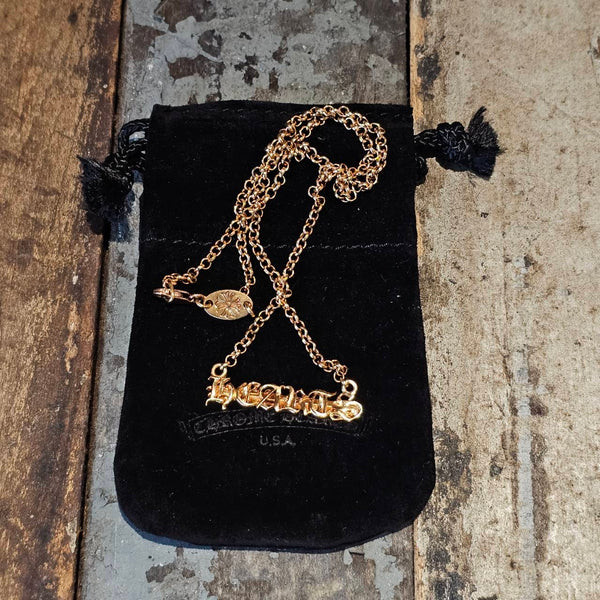 CHROME HEARTS 22K HEARTS Logo Roll Chain Necklace 16 Inch クロムハーツ 22K ハーツ ロゴ ロールチェーンネックレス サイズ16インチ