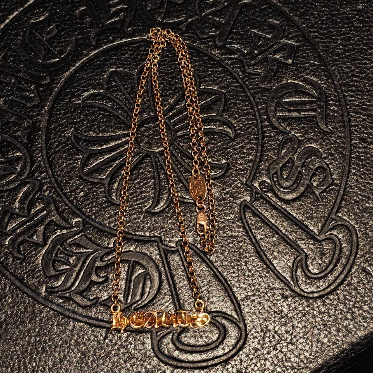 CHROME HEARTS 22K HEARTS Logo Roll Chain Necklace 16 Inch クロムハーツ 22K ハーツ ロゴ ロールチェーンネックレス サイズ16インチ