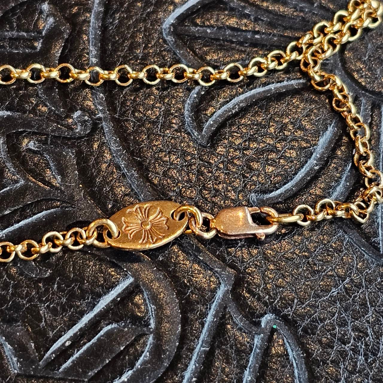 CHROME HEARTS 22K HEARTS Logo Roll Chain Necklace 16 Inch クロムハーツ 22K ハーツ ロゴ ロールチェーンネックレス サイズ16インチ