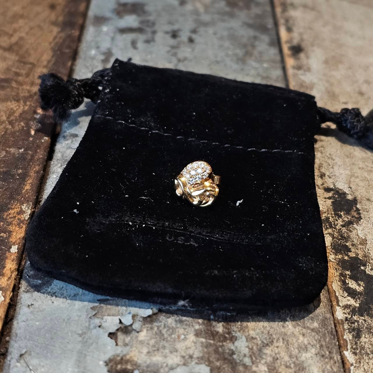 CHROME HEARTS 22K Viny Heart Stud Earring Pave Diamond クロムハーツ 22K ヴィニーハート スタッズ イヤリング ピアス パヴェヴェダイヤモンド