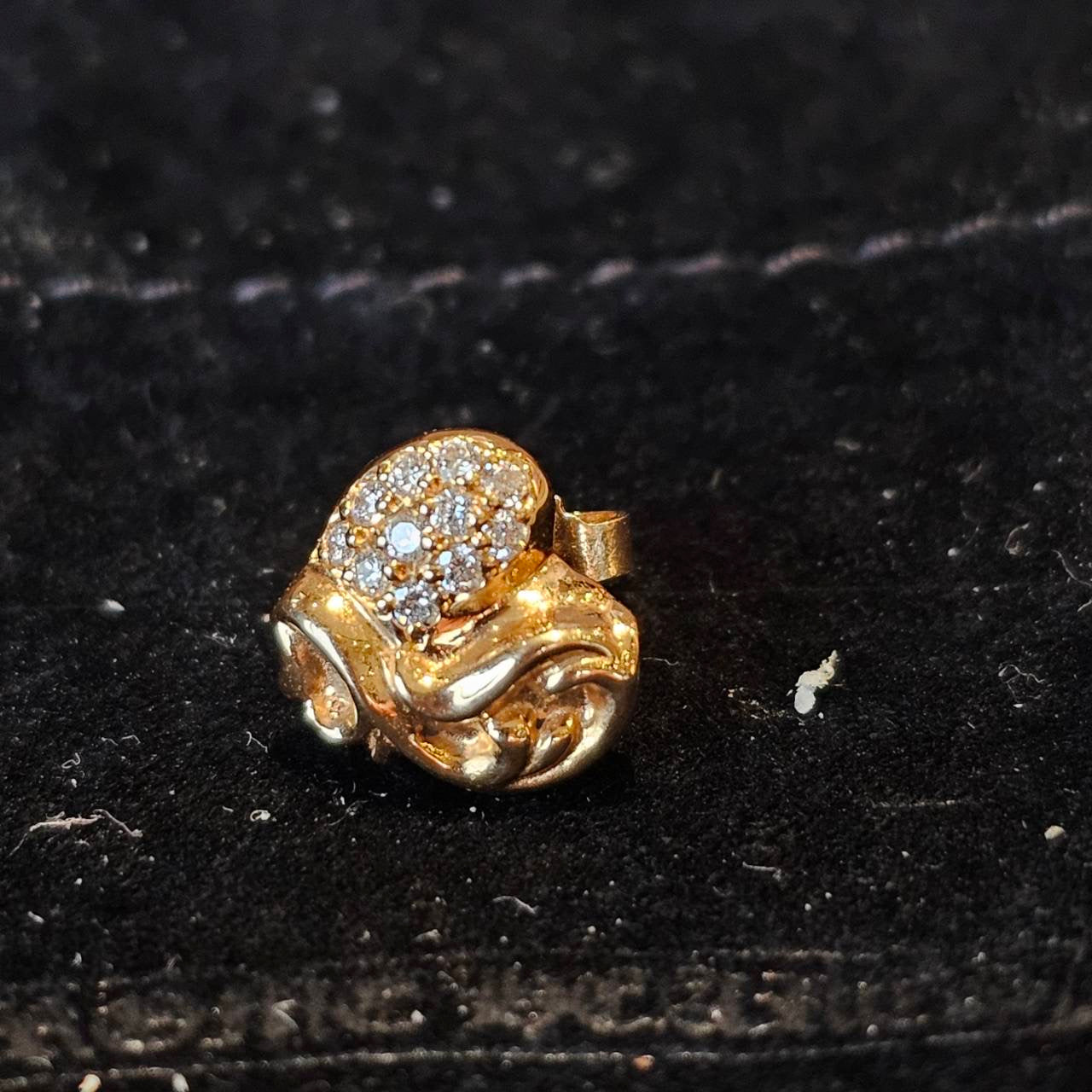 CHROME HEARTS 22K Viny Heart Stud Earring Pave Diamond クロムハーツ 22K ヴィニーハート スタッズ イヤリング ピアス パヴェヴェダイヤモンド