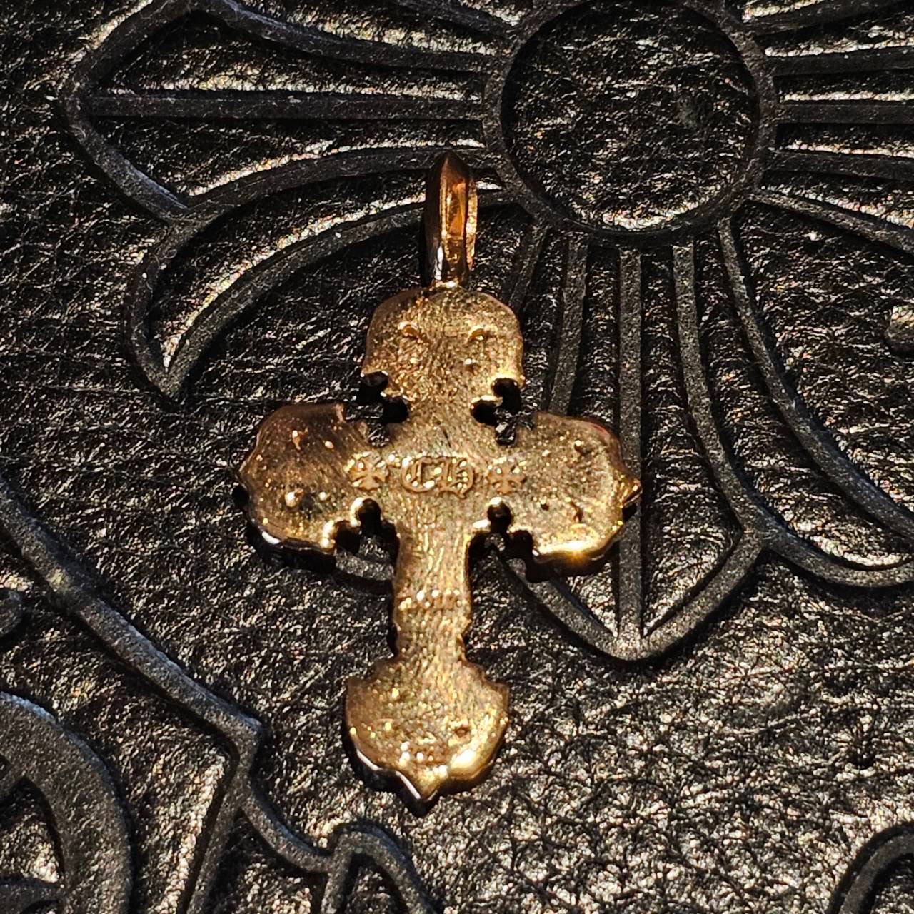CHROME HEARTS 22K Tiny Filigree Cross 1 Diamond Pendant Top クロムハーツ 22K タイニーフィリグリークロス 1ダイアモンド ペンダントトップ
