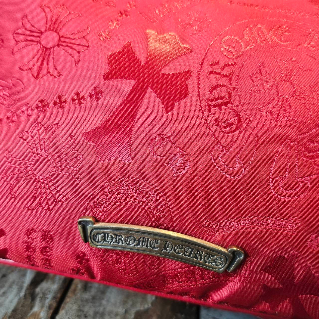 CHROME HEARTS Stencil Pattern CHICKEN NUGGET Small Nylon Leather Shoulder Bag クロムハーツ ステンシル柄 チキンナゲット スモール ナイロンレザー切替 ショルダーバッグ