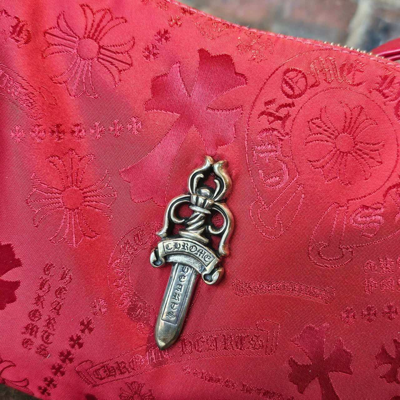 CHROME HEARTS Stencil Pattern CHICKEN NUGGET Small Nylon Leather Shoulder Bag クロムハーツ ステンシル柄 チキンナゲット スモール ナイロンレザー切替 ショルダーバッグ