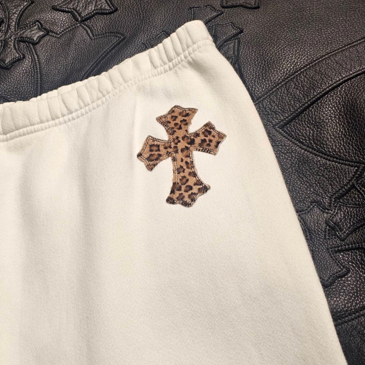 CHROME HEARTS Y NOT Multi Leather Cross Patch Sweat Long Pants Size L クロムハーツ ワイノット マルチレザークロスパッチ スウェットロングパンツ サイズL