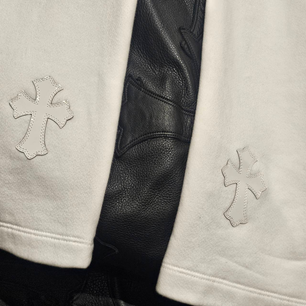 CHROME HEARTS Y NOT Multi Leather Cross Patch Sweat Long Pants Size L クロムハーツ ワイノット マルチレザークロスパッチ スウェットロングパンツ サイズL