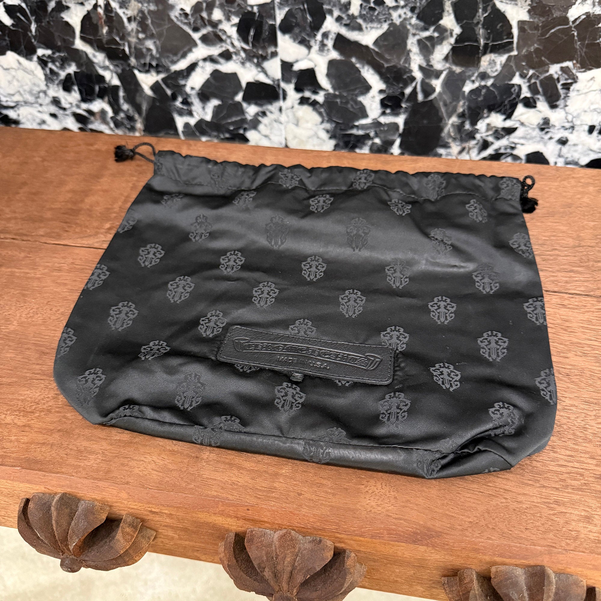 CHROME HEARTS The Night 3 Cemetery Cross Leather Patch Denim Hand Bag クロムハーツ ザ・ナイト 3セメタリークロスレザーパッチ デニム ハンドバッグ