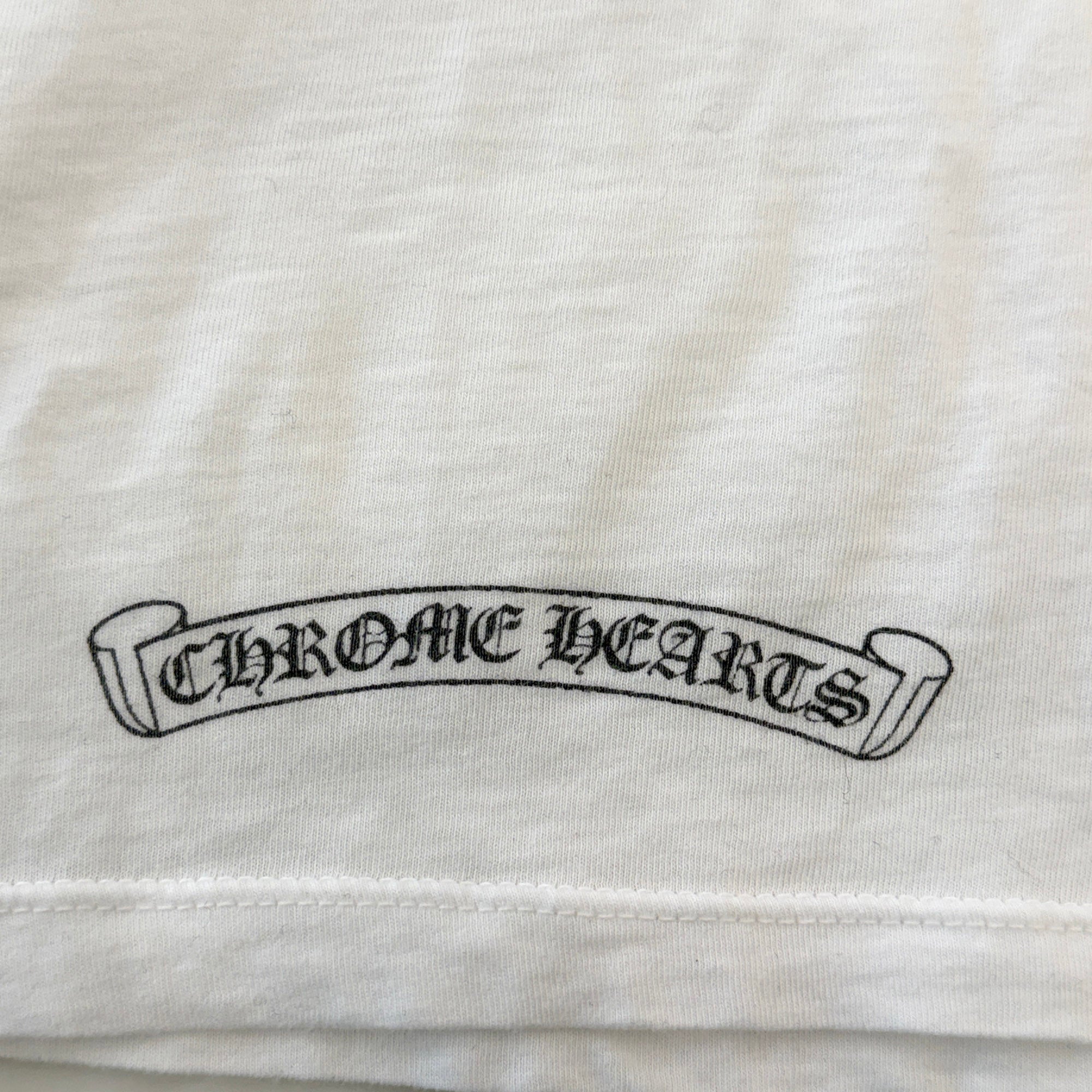 CHROME HEARTS Cross Ball Button CH Cross Print Henry Neck Long Sleeve Tee Size S クロムハーツ クロスボールボタン CHクロス プリント ヘンリーネック ロングスリーブ Tシャツ サイズS