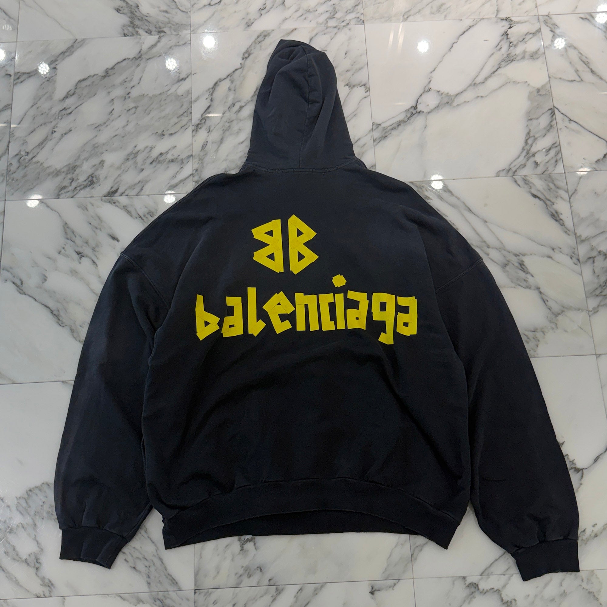 BALENCIAGA 2023SS Tape Type Ripped Pocket Zip Up Hoodie 7444190 T0VB1 Size 4 バレンシアガ テープタイプ リップド ポケット ジップアップ フーディ サイズ4