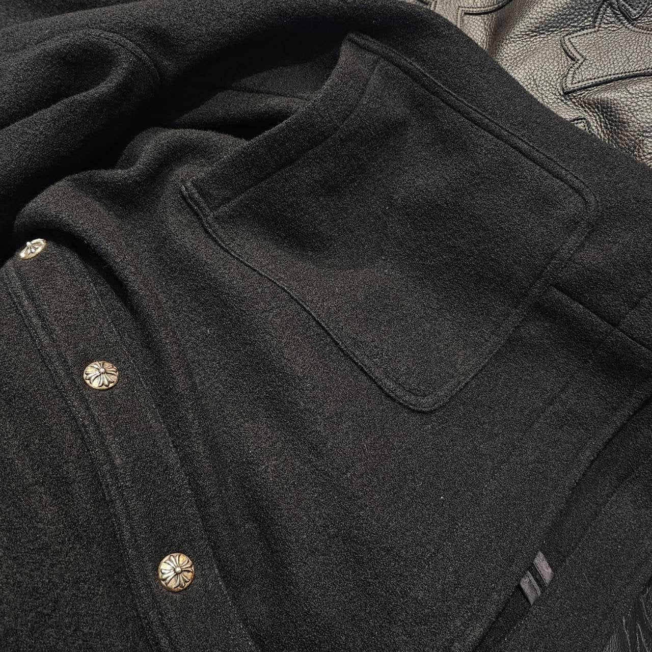 CHROME HEARTS Y NOT Cross Ball Button Wool Jacket Size M クロムハーツ ワイノット クロスボールボタン ウールジャケット サイズM