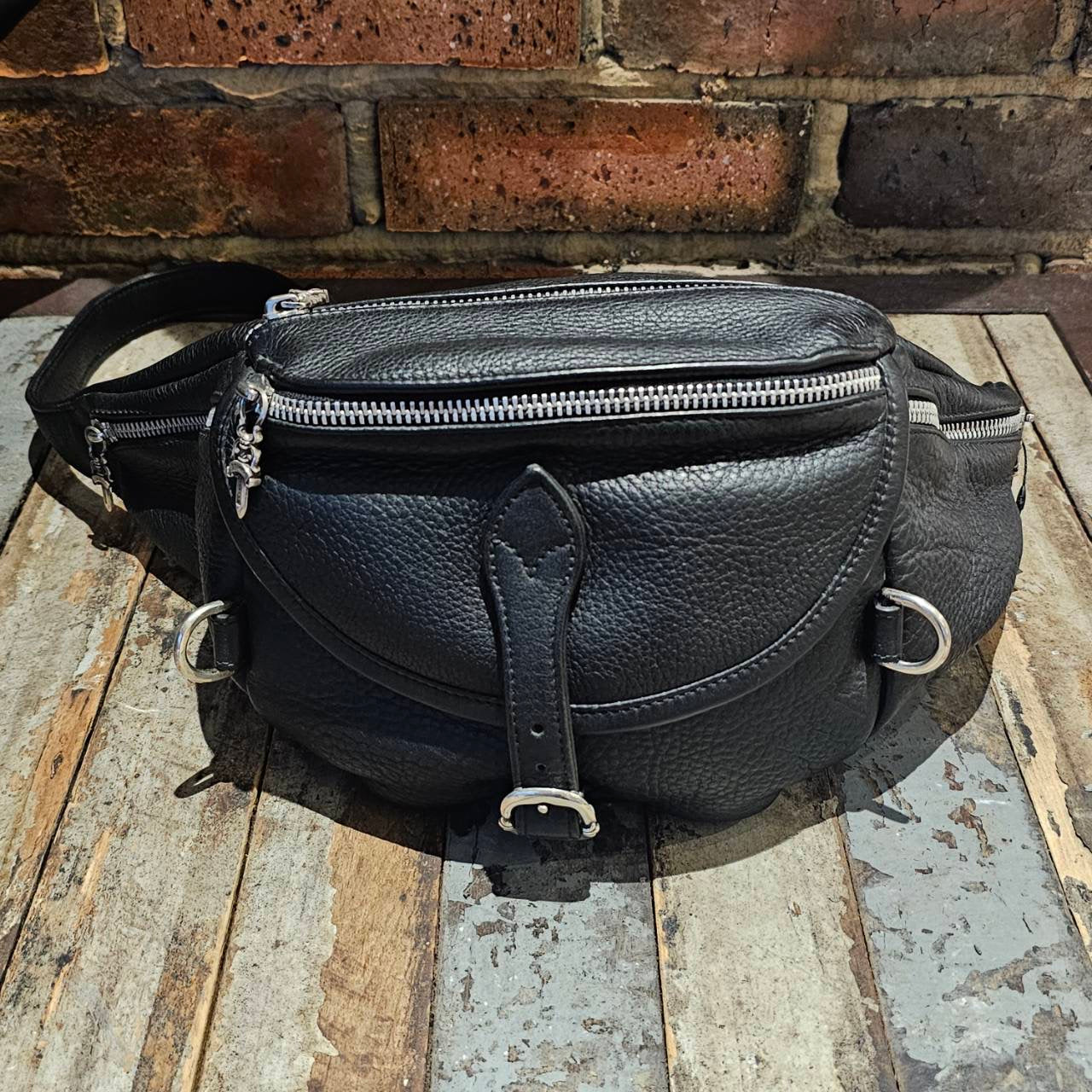 CHROME HEARTS SNAT PACK Leather Shoulder Bag クロムハーツ スナットパック レザー ショルダーバッグ