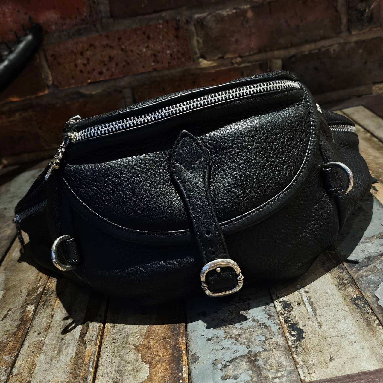 CHROME HEARTS SNAT PACK Leather Shoulder Bag クロムハーツ スナットパック レザー ショルダーバッグ