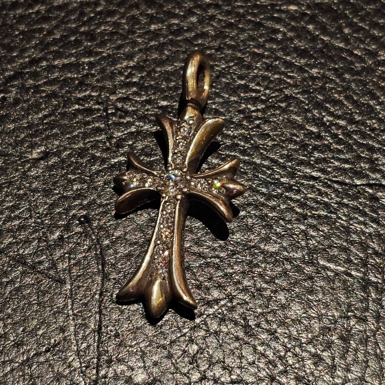 CHROME HEARTS Tiny Fat Cross Pave Diamond Pendant Top クロムハーツ