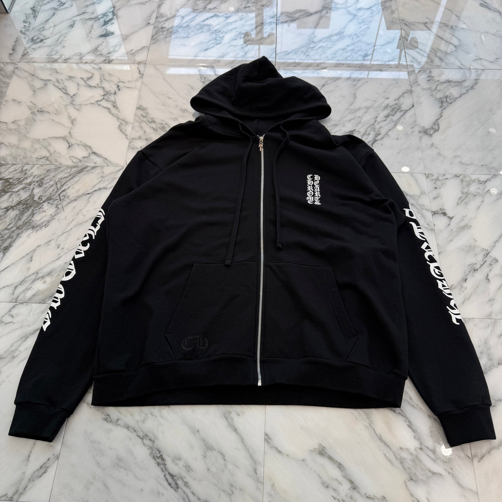 CHROME HEARTS Vertical Logo Zip Up Hoodie Size XXL クロムハーツ ヴァーティカル ロゴ ジップアップフーディー サイズXXL